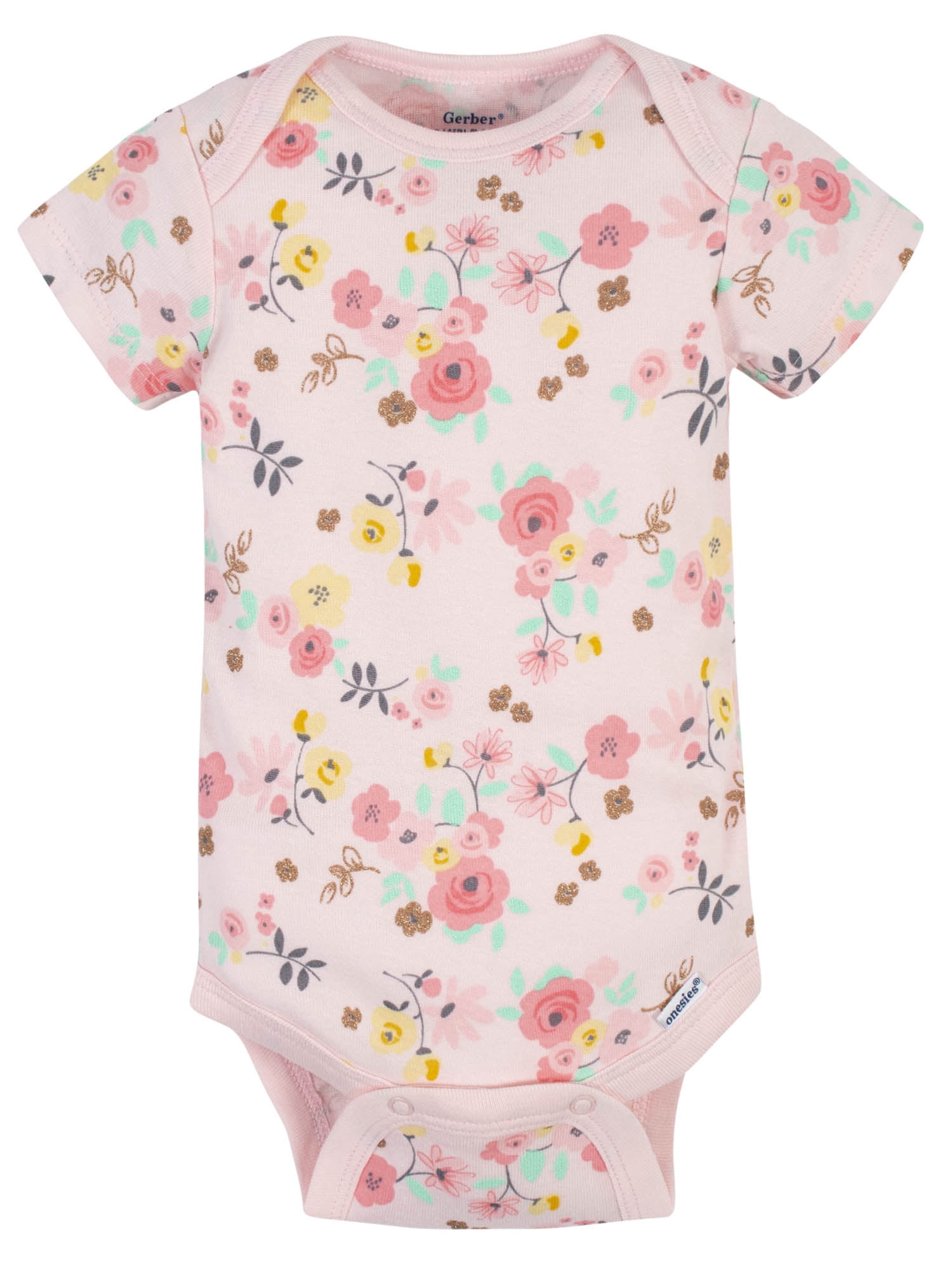 Gerber Baby Girls Short Sleeve Bodysuits, 5-Pack (Preemie-24 Months)