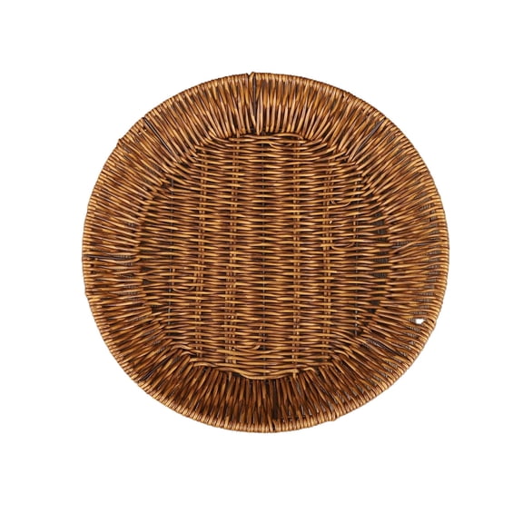 L Imitation Rattan Plastic Woven Basket Large Multi Purpose Fruit Vegetable Bread Tray Storage For Home Kitchen