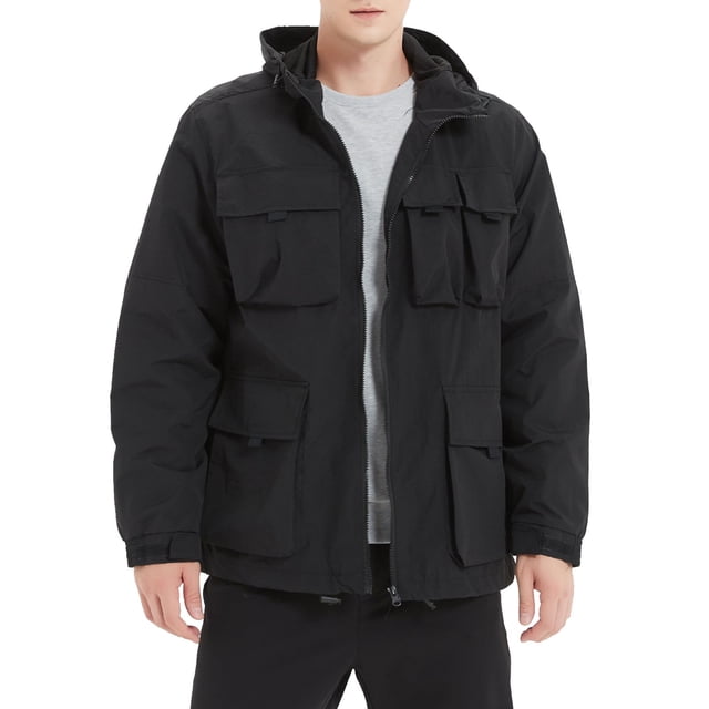 Manteau de Sport pour Hommes Manteaux pour Femmes Veste Multi-Poches Multifonctionnelle Mince Décontractée Extérieure Imperméable Costume d'Alpinisme à Manches Longues avec Capuche Trench-Coat pour Hommes