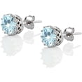 thumbnail image 2 of beryl_creation 4Ctw Round Cut Blue Topaz 14K White Gold Finish Push Back Studs Earrings, 2 of 2