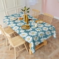 thumbnail image 3 of Blue Daisy Flower Floral Pattern Rectangle Tablecloth 60"x120",Waterproof Polyester Rectangle Table Cloth, Wipeable Spillproof Polyester Tablecloth for Dining, Camping, Indoor and Outdoor, 3 of 6