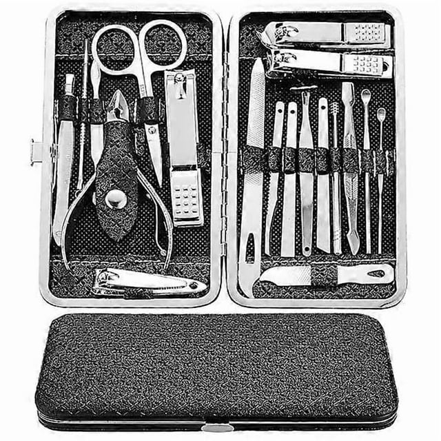 Manicure Set - 19 in 1 Stainless Steel Nail Kit - Professional Ingrown Nail Clippers Care Tools - Pedicure Set