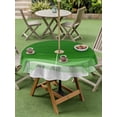 thumbnail image 3 of Outdoor Tablecloth with Umbrella Hole and Zipper, Ombre Green Waves Round Table Cloth 60 Inch Waterproof Tablecloth, Abstract Art Gradient Modern Picnic Table Cover for Patio Camping, 3 of 7