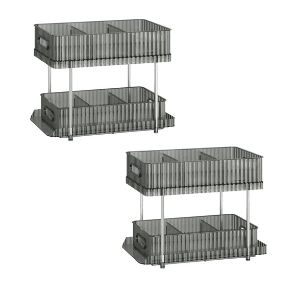 Estante Organizador Deslizante De 2 Pzs Para Cocina/baño GRIS