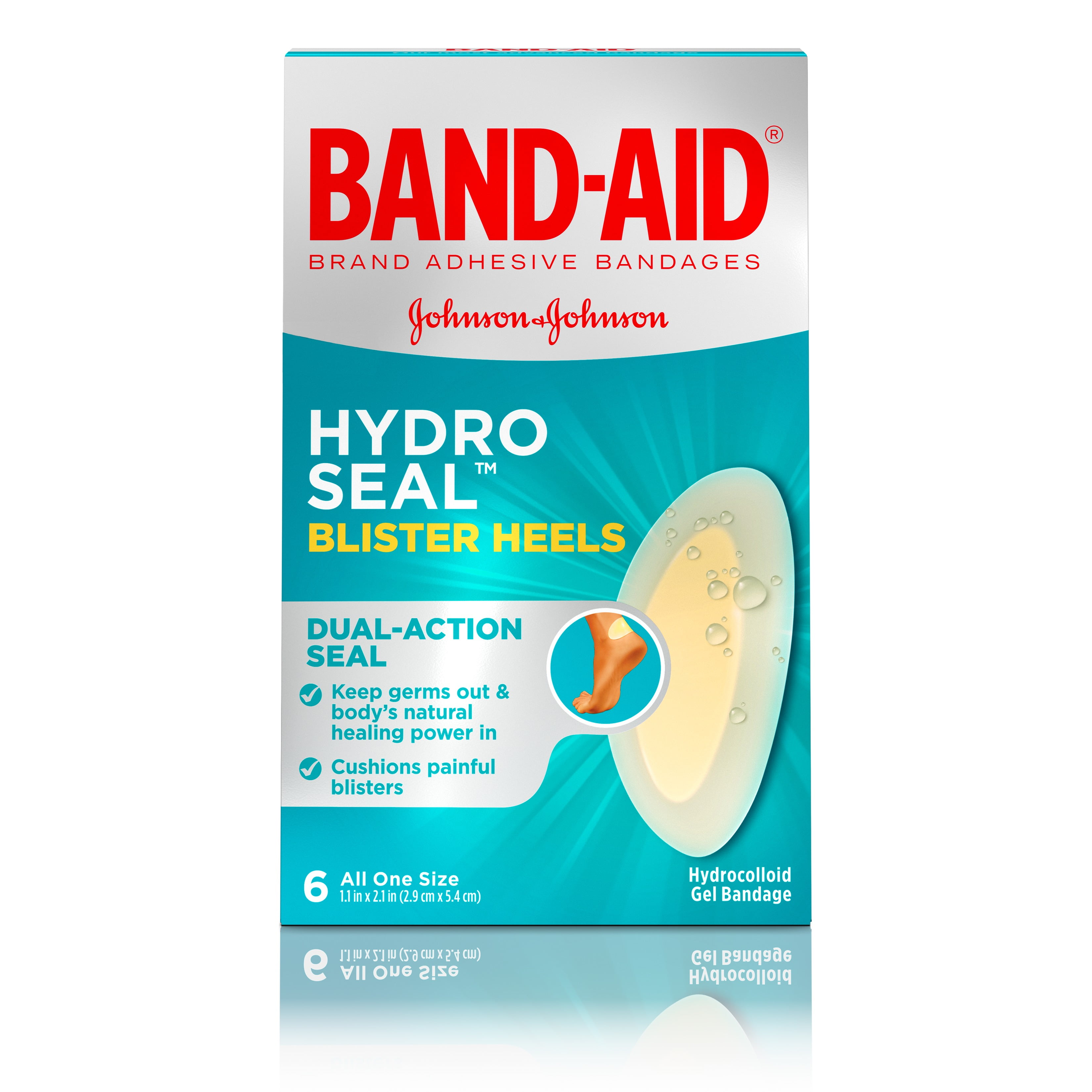 Band-Aid Brand Hydro Seal Adhesive Bandages for Heel Blisters, 6 ct (Pack of 2)