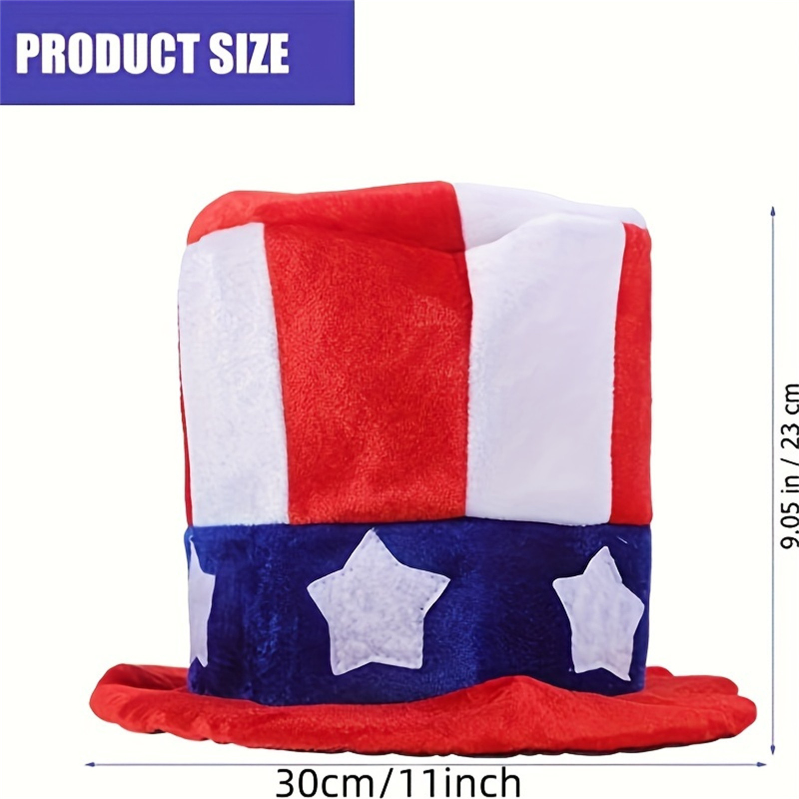 USA Patriotic Uncle Sam Hat Red White Blue Stars Top Hat for Independence Day 4th of July Party