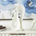 thumbnail image 2 of 8" x 15" White Polystone Wavy Shaped Abstract Sculpture with Cutouts and Speckled Texturing, by DecMode, 2 of 9