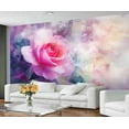 thumbnail image 3 of Rose Wall Mural Pink Roses - Watercolor Flower Murals For Living Room Bedroom, Rose Wall Mural 110"W x 79"H (Not Peel and Stick), 3 of 6