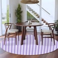 thumbnail image 5 of Buffalo Plaid Round Rug 5ft Washable Circle Kitchen Rugs Non Slip Farmhouse Purple Checkered Vintage Rustic Large Area Rug Indoor Floor Carpet for Bedroom Living Room Home Office Dining Room Nursery, 5 of 9