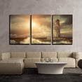 thumbnail image 2 of wall26 - 3 Piece Canvas Wall Art - Lighthouse on the Sea under Sky. - Modern Home Decor Stretched and Framed Ready to Hang - 16"x24"x3 Panels, 2 of 3
