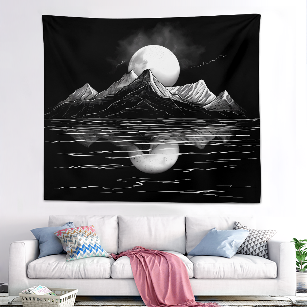 FABOTD Tapestry Wall Tapestry, Starry Night Sky Forest Tapestry, Cute