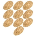 thumbnail image 3 of Mini Sombrero de Muñeca de Manualidadas de Madera, Sombrero de Paja de Muñecas de 10 PC, Sombro de Paja Tejido a Mano, Mini Fiestas de Sombero de Tejer A Mano Bodas para, 3 of 7