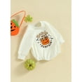 thumbnail image 3 of Wassery Baby Boys Girls Fall Clothes Infant Halloween Sweatshirt Rompers Long Sleeve Pumpkin Print Sweatshirt Jumpsuit 0-24 Months, 3 of 8