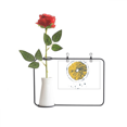 thumbnail image 1 of Lemon Fruit Watercolor Illustration Pattern Artificial Rose Flower Hanging Vases Decoration Bottle, 1 of 3