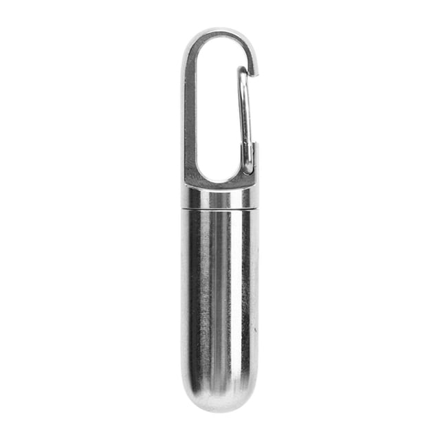 Estuche organizador de medicamentos de una sola cámara, de acero inoxidable, pequeño vial, portátil, impermeable, para exteriores.