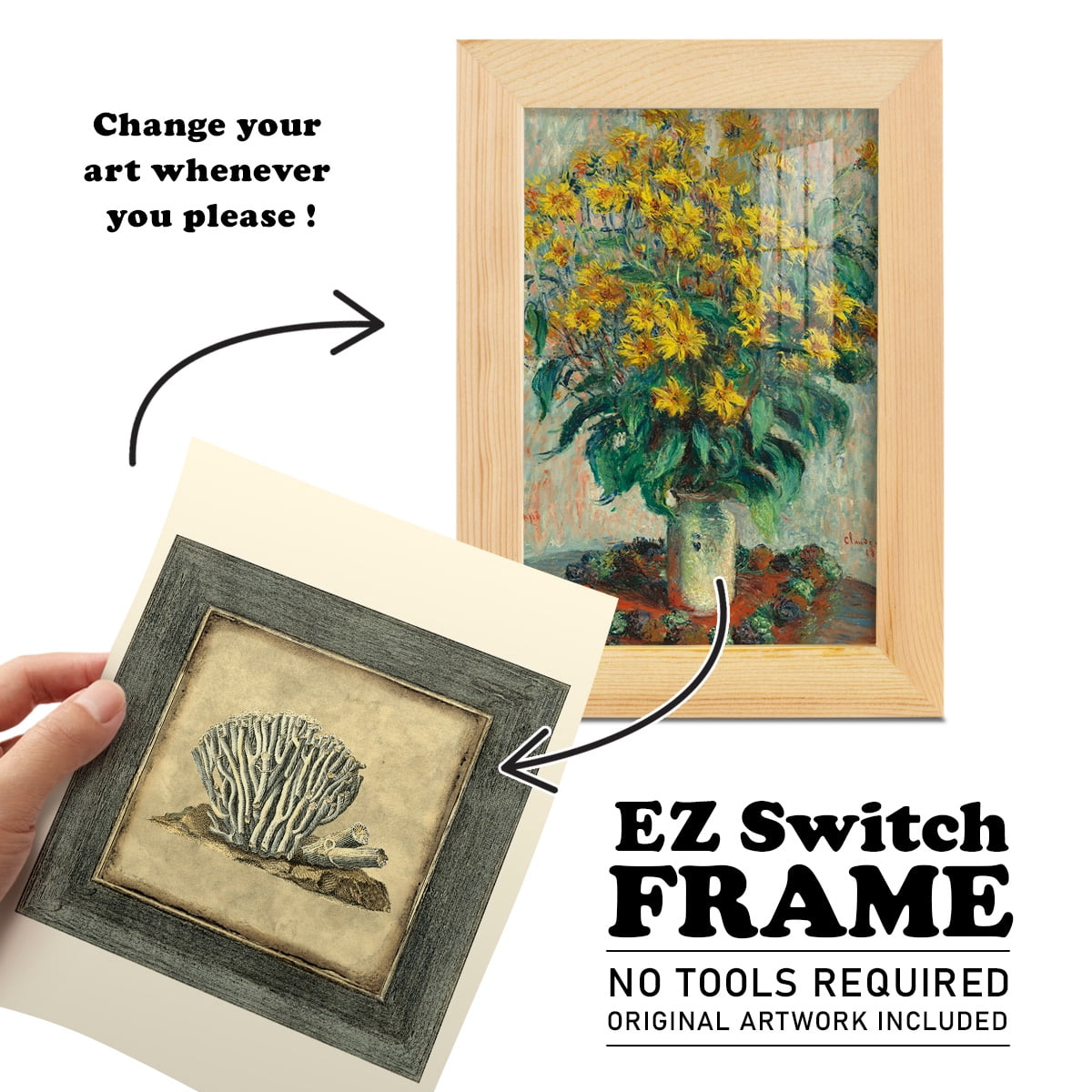 Mini Exotic Coral IX (U) - Framed Print w/glass - Natural Wood