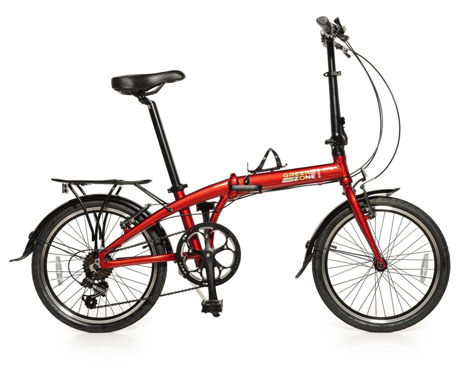 Green Zone 20 Folding Bike for Adults, Lightweight Alloy Frame, 7