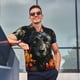 thumbnail image 4 of Balery Colorful Floral Black Dog Camisa Polo de Hombre con Estampado, de Manga Corta y Tejido Medio, Camisa Tipo Golf Polo-Small, 4 of 6