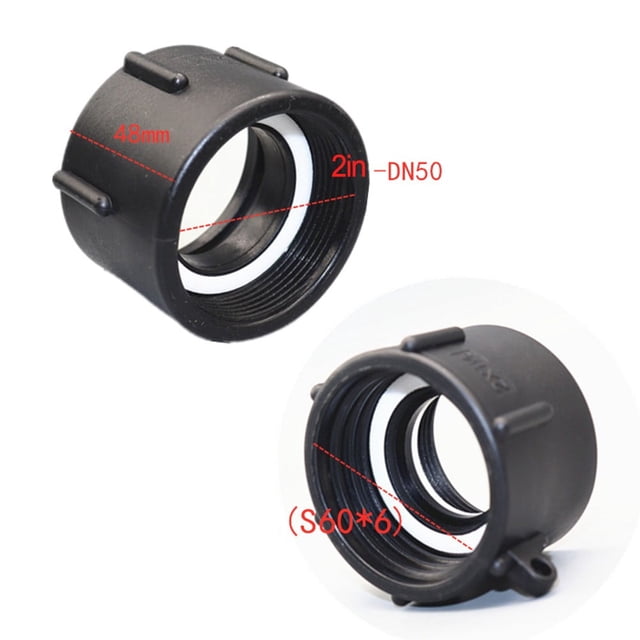 GLFILL Adaptateur IBC pour Réservoir d'Eau de Pluie S60x6 Filetage Grossier pour 1/1.2/1.5/2 Pouces Utilisé pour Réservoirs/contenants IBC Réservoirs d'Eau de Pluie S60x6 à 2 Pouces