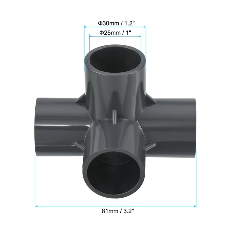 PVC Water Pipe Elbow Fitting 40mm ID 305mm Length Tube Adapter