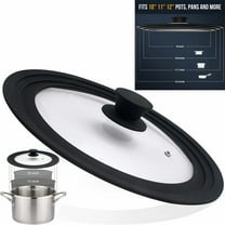 GENREEN Vented Universal Glass Lid Pots, Pans and Skillets for 10" to 12"