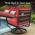 thumbnail image 6 of Alpha Joy 5 Piece Outdoor Patio Furniture Set Metal Conversation Set with Swivel Sofa Chairs & Ottomans, Red, 6 of 8