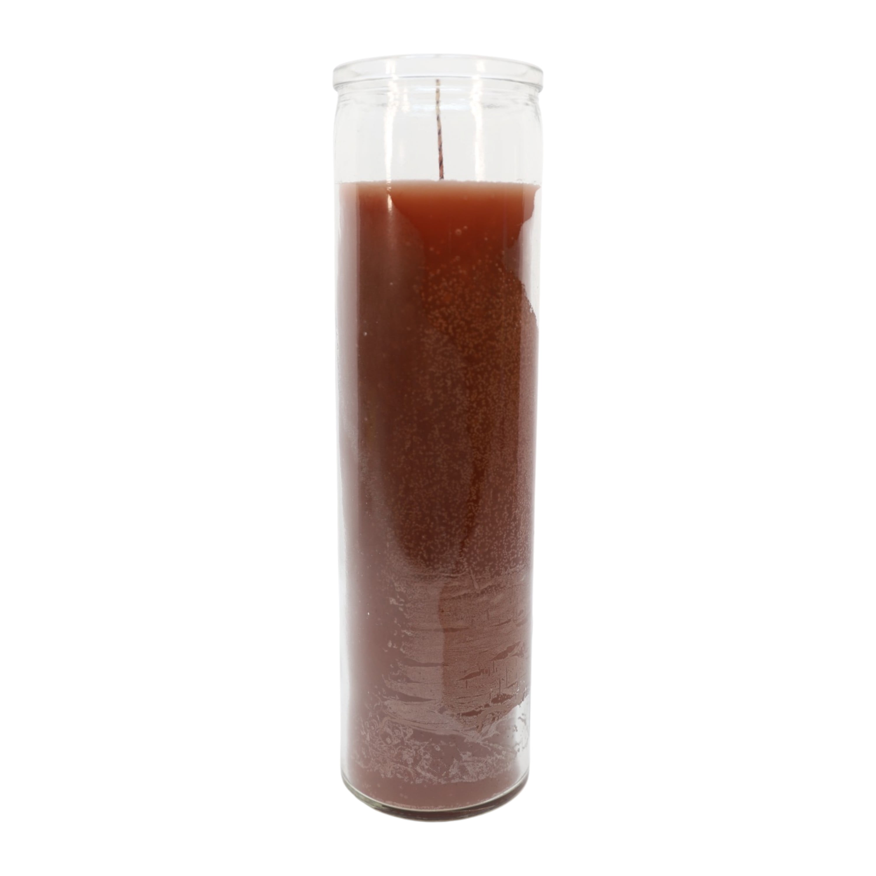 MagicLight Religious Candle 9.6 oz Unscented Brown Wax in Clear Glass Jar