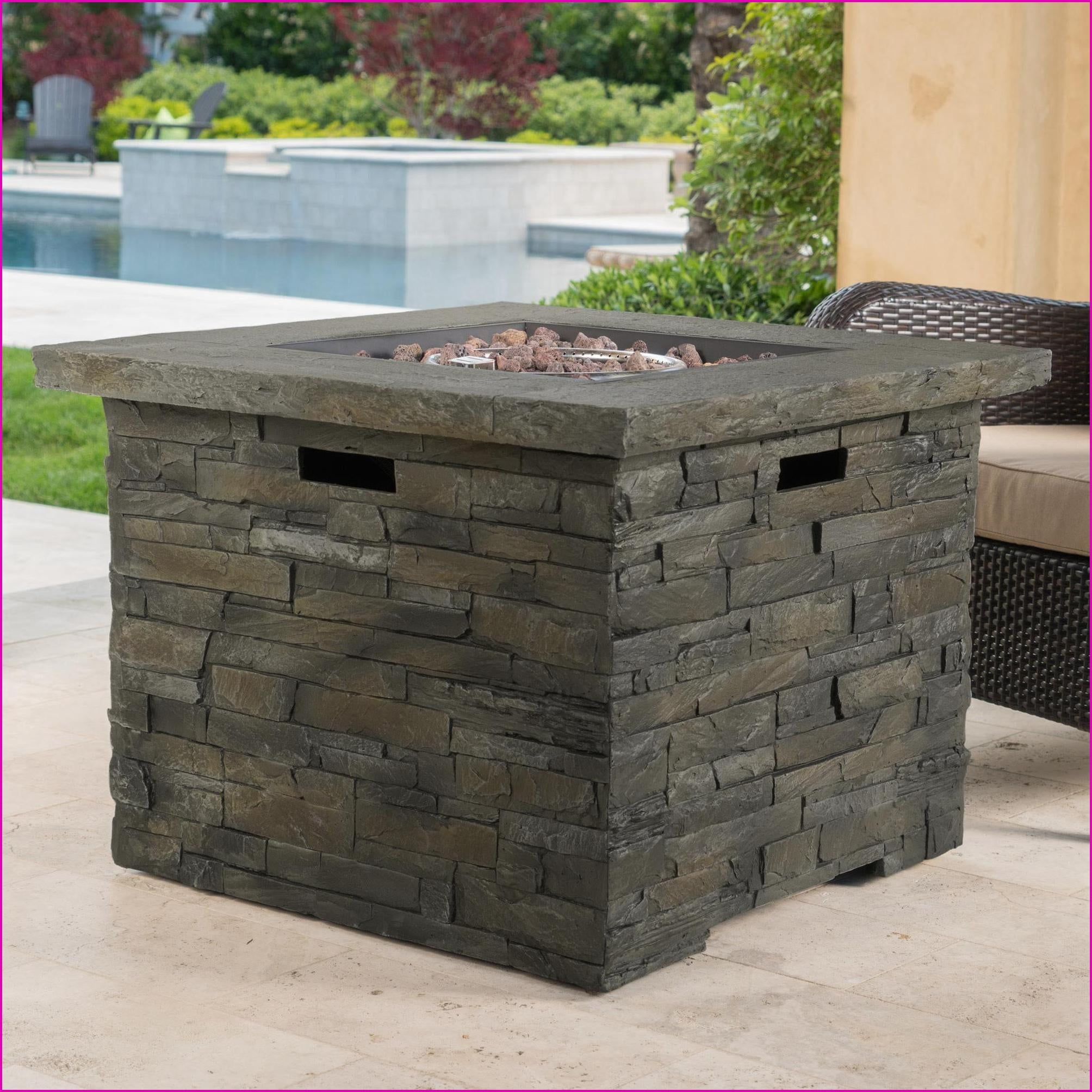 Outdoor Stoves | 35 Inch Square 40000 BTU Propane Fire Pit | For Patio Backyard | Parrilla Exterior | Slate Gray