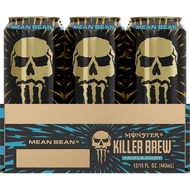 12 Cans) Java Monster Killer Brew, Mean Bean, Coffee + Energy, 15