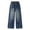 Blue, variant on Akiihool Baggy Ripped Jeans Girls Casual Jeans Elastic Waist Denim Wide Leg Pants Toddler Trousers Softball Pants Girls (Blue,5-6 Years)