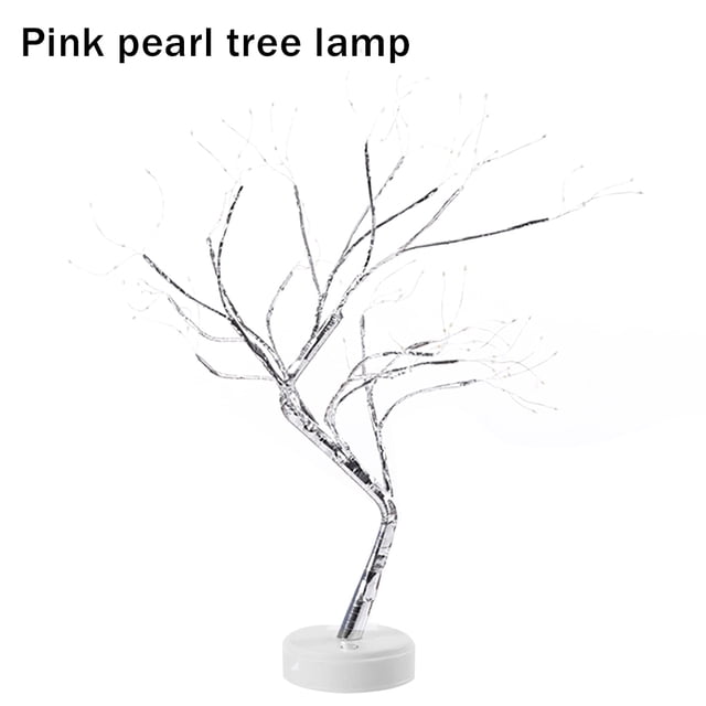 Advancent Árbol de luz LED para el hogar, Hotel, decorativo, ajustable, lámpara de árbol Artificial, dormitorio, fiesta, Festival, decoración, árbol Iluminación y accesorios Rosado 36 LED 3 # Advancent HA001829-07B