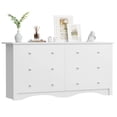 thumbnail image 3 of Vineego 47'' Wide Double Dresser, Rustic Modern Chest of 6 Drawers for Bedroom or Nursery Storage, White, 3 of 7