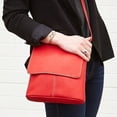 thumbnail image 4 of Le Donne Leather Simple Flap Over Crossbody Bag T-784, 4 of 9