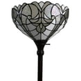 thumbnail image 2 of Amora Lighting Tiffany Style Floor Lamp Torchiere 72" Tall Stained Glass White Mahogany Bedroom Reading Gift, 2 of 5