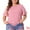 Pink, variant on DARING DIVA Women's Plus Plain Crew Neck Ruffle Short Sleeves Blouse 1X Mint Green