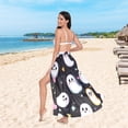 thumbnail image 6 of FORMRS Womens Long Sarong Beach Wrap Semi-Sheer Bikini Skirt Bathing Swimsuit Cover Up, White Halloween Ghost, 6 of 7