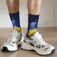 thumbnail image 6 of Daiia Solar System Print Crew Socks – Soft Breathable Long Socks for Men & Women, Moisture-Wicking & Comfortable Daily Wear Socks, One-Size Fits Most (US 5-11), 6 of 6