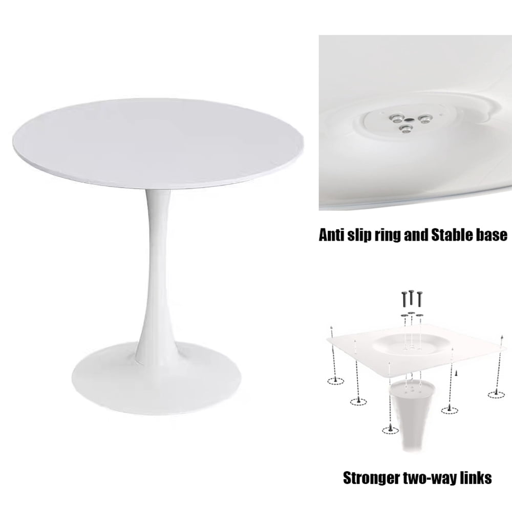 Miniyam 23.6" Round Dining Table, Small Wood Breakfast Table for Apartment, Kitchen or Studio, Modern Compact Dining Table for 2, Soft White