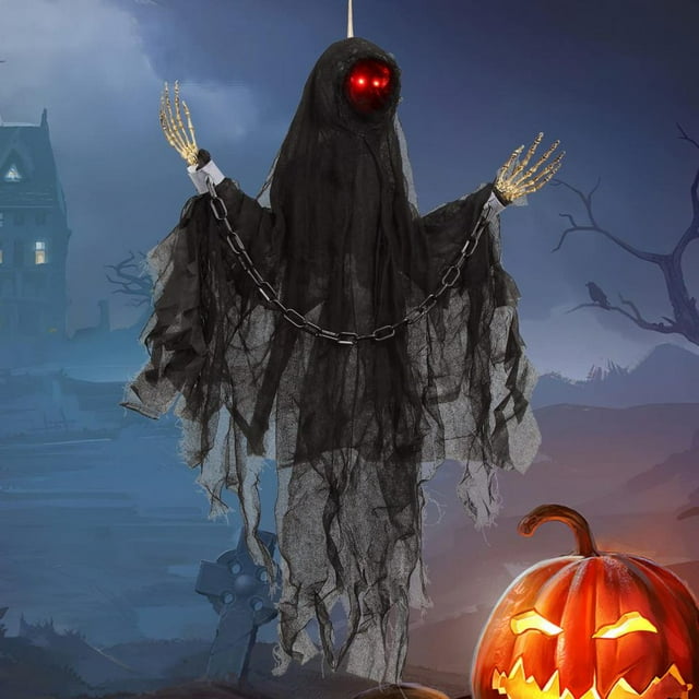 Halloween Decorations Zombie Sound Induction Groundbreaker with Scary Sound Glowing LED Eyes Scary Teeth & Movable Skull Head and Arm