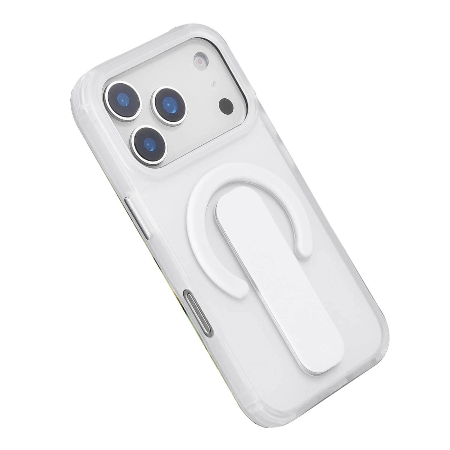 Durable Sophisticated Matte Stand Holder Case with Magsafe for iPhone 17 Pro - White