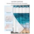 thumbnail image 2 of No Hook Shower Curtain with Snap in Liner,Summer Ocean Gradient Waves Waterproof Bath Curtain Double Layers with See Through Top Window,Coastal Beach Watercolor Hotel Shower Curtains 72x72in, 2 of 9