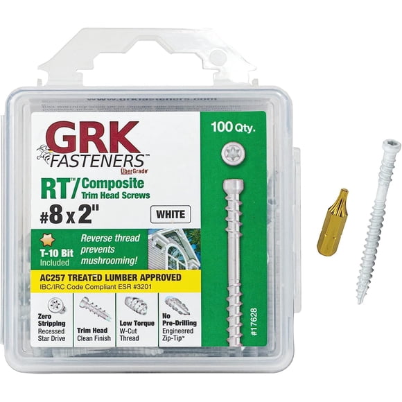 Fijadores GRK 17628 RT Composite #8 x 2 tornillos 100CT