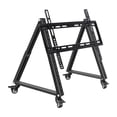 thumbnail image 1 of Soporte de TV móvil de baja altura, carrito de TV móvil, soporte rodante versátil, accesorios triangulares, acero resistente para sala de reuniones en, 1 of 9