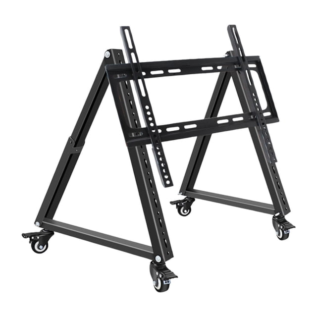 Soporte de TV móvil de baja altura, carrito de TV móvil, soporte rodante versátil, accesorios triangulares, acero resistente para sala de reuniones en