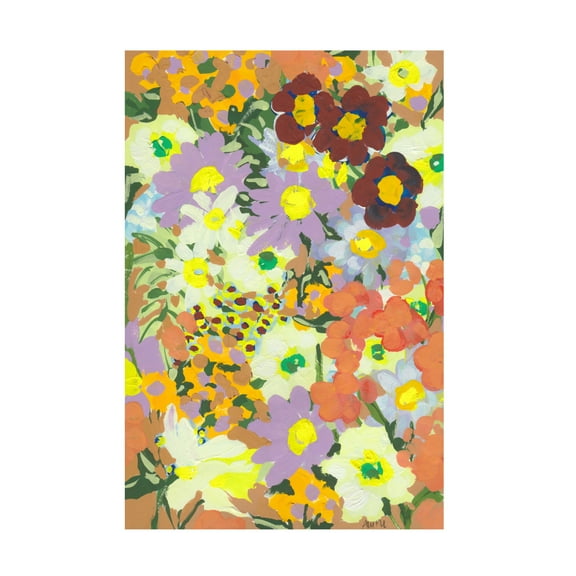 Trademark Fine Art Ania Zwara Violet daisies and orange marigold Canvas Wall Art