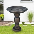 thumbnail image 3 of Willwolfer Large Bird Bath Stand&Bowls Bird Baths for Outdoors Garden Patio Deck Cement Clearance, 3 of 7