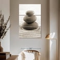 thumbnail image 3 of Elephant Stock Stone Stack On Zen Garden Wall Art - Vertical Multi Panel Canvas - Spa Wall Decor - Wellness Multi Panel - Beige And Gray Decor - 42" x 65", 3 of 8