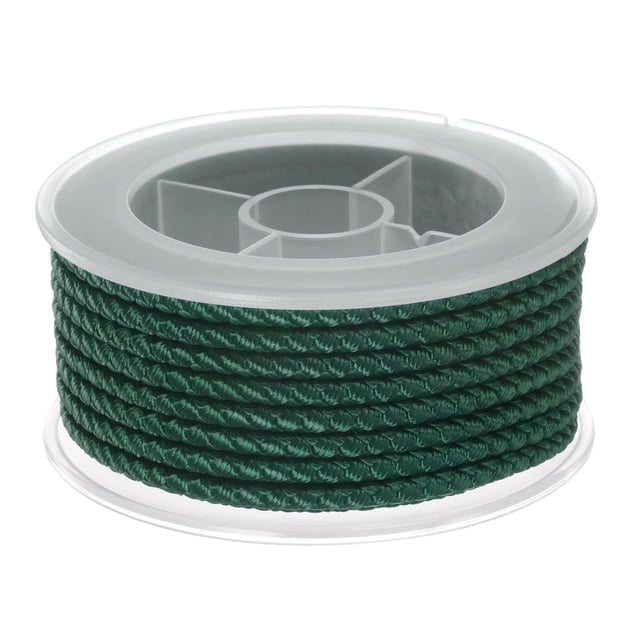 Unique Bargains Nylon Thread Twine Beading Cord 3mm Extra-Strong Braided Nylon Crafting String 4M/13 Feet, Dark Green