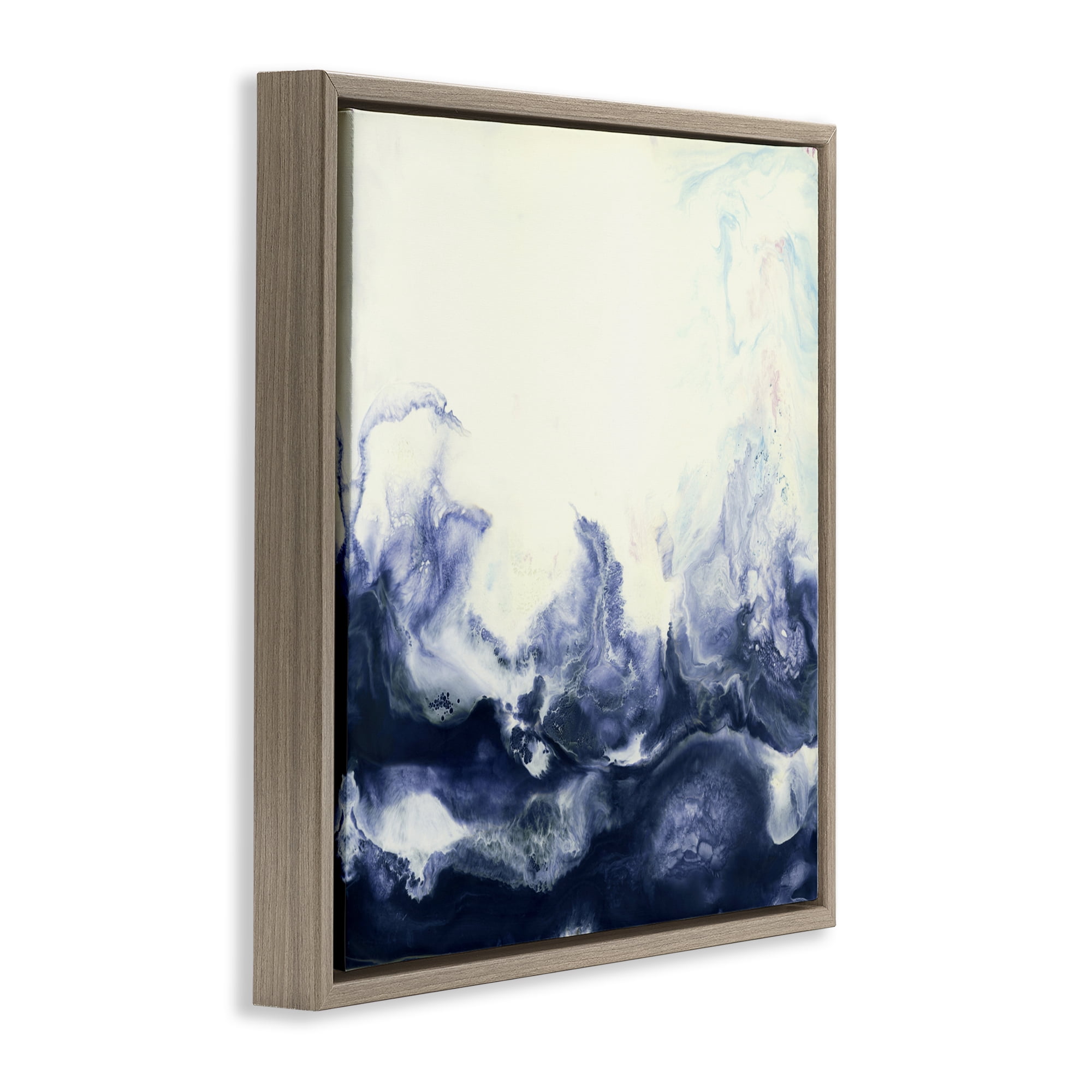 Stupell Industries Oceanic Fluid Swirl Brown Framed Floater Canvas Wall Art, design by Laura Van Horne