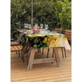thumbnail image 3 of Outdoor Tablecloth with Umbrella Hole for Patio/Picnic/Party/Camping, Spring Floral Waterproof Table Cloth Rectangle Table Cover Washable, Yellow Roses Flowers Rustic Botanical Pink (60"x 102"), 3 of 8